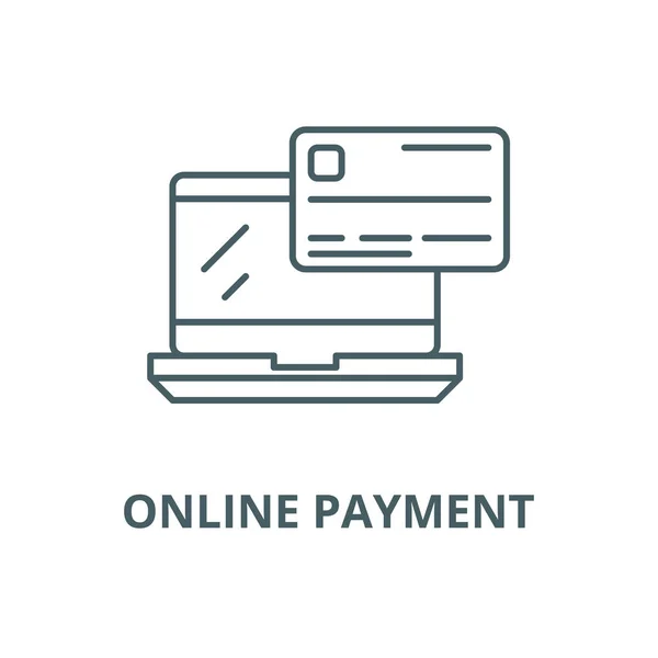 Online betalning vektor linje ikon, linjär koncept, kontur skylt, symbol — Stock vektor