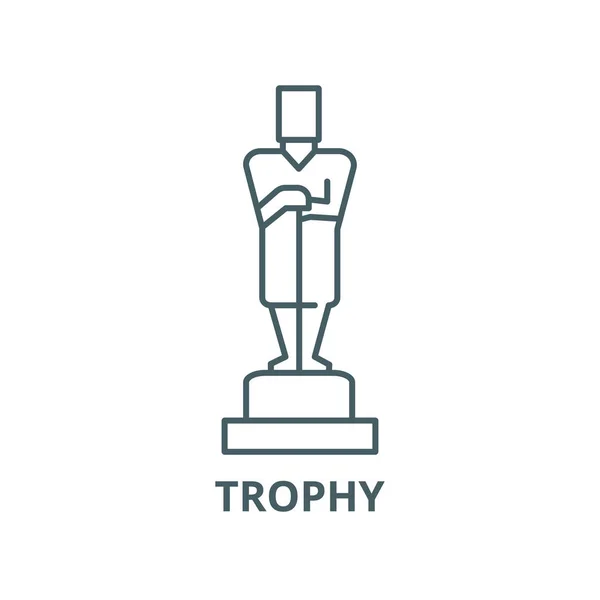 Oscar, trofeo vector línea icono, concepto lineal, signo de contorno, símbolo — Vector de stock