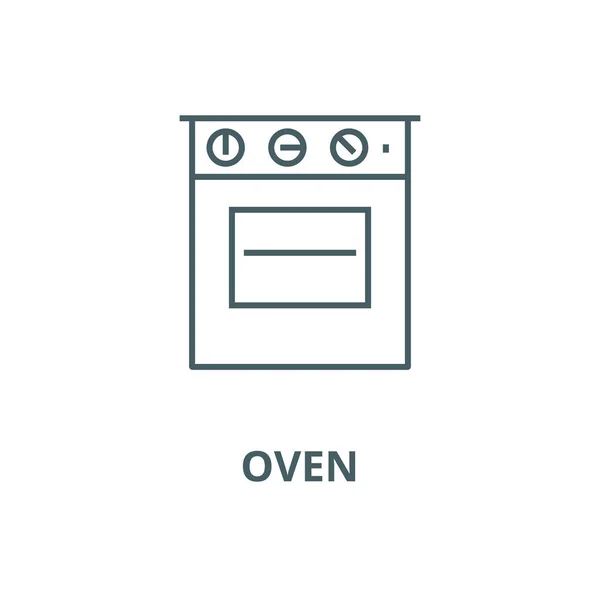 Oven vector line icon, linear concept, outline sign, symbol — Stock Vector