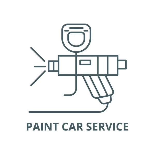Paint Car Service vector lijn pictogram, lineair concept, omtrek teken, symbool — Stockvector