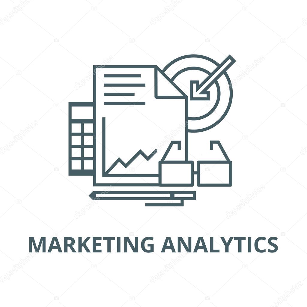 Marketing analytics vector line icon, linear concept, outline sign, symbol