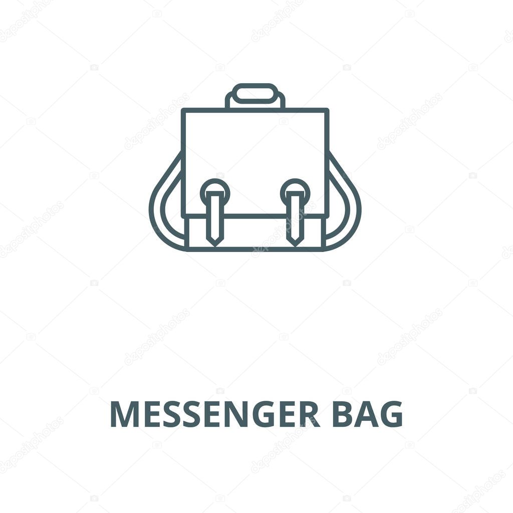 Messenger bag vector line icon, linear concept, outline sign, symbol