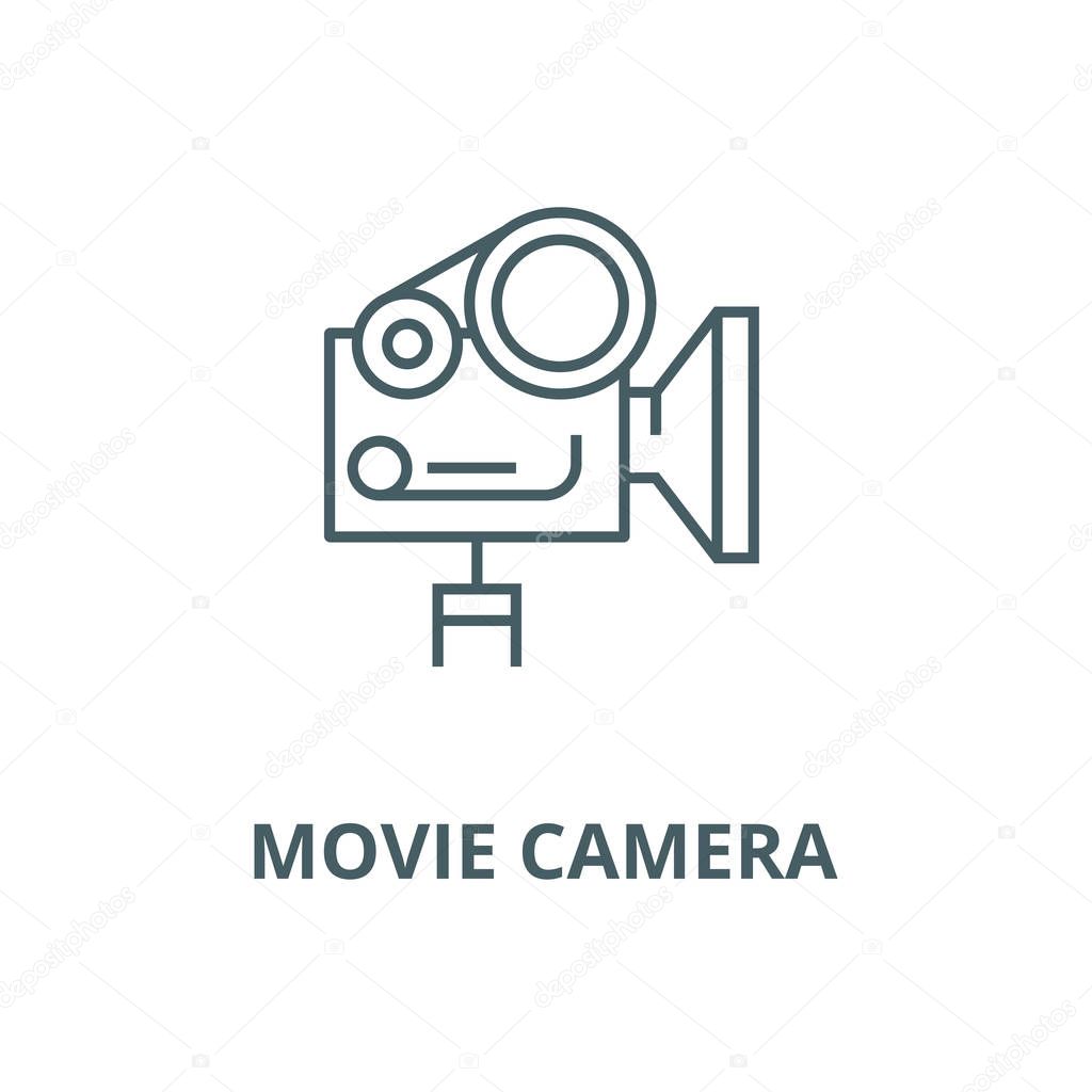 Movie camera vector line icon, linear concept, outline sign, symbol