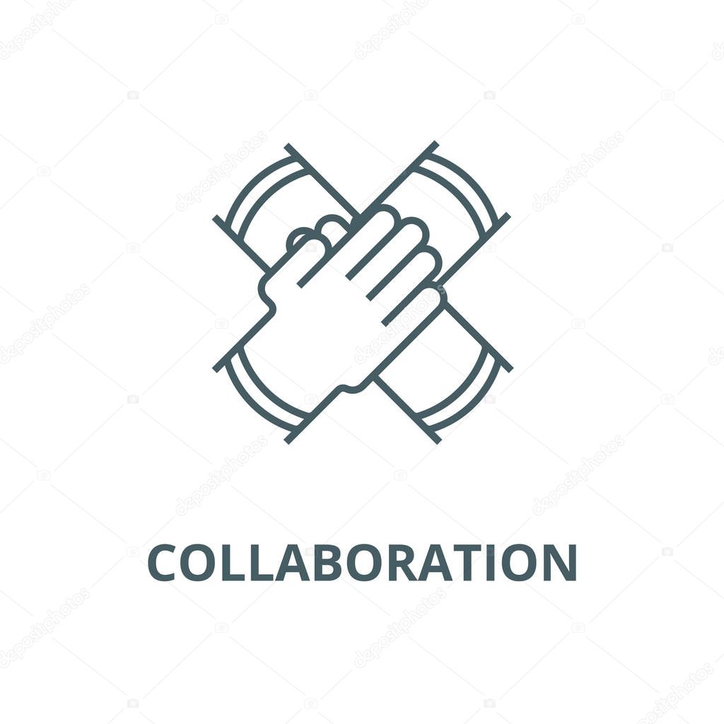 Partnership collaboration vector line icon, linear concept, outline sign, symbol
