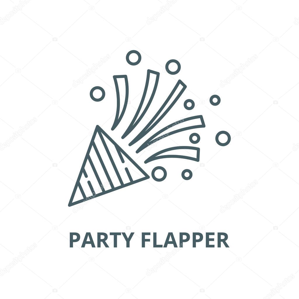 Party flapper vector line icon, linear concept, outline sign, symbol