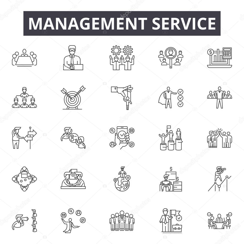 Managment service line icons, signs, vector set, linear concept, outline illustration