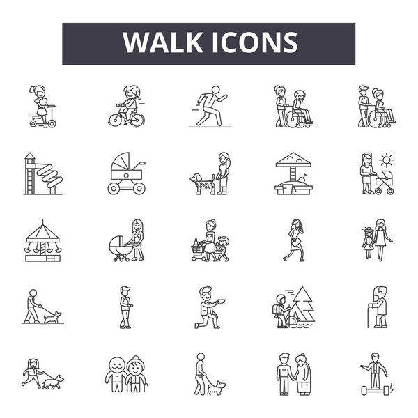 Иконки, знаки, векторный набор, линейная концепция, набросок иллюстрации
