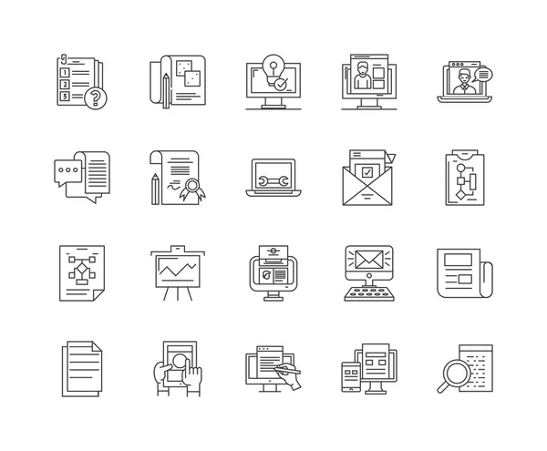 API lijn iconen, borden, vector set, omtrek illustratie concept — Stockvector