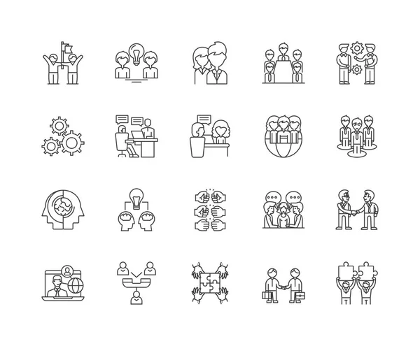 Iconos de línea auxiliar, signos, conjunto de vectores, esquema concepto de ilustración — Archivo Imágenes Vectoriales