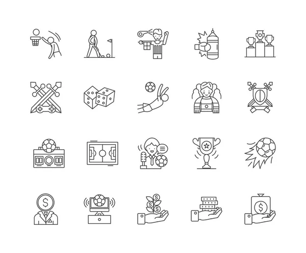 Bookmakers line icons, signs, vector set, outline illustration concept — Stock Vector