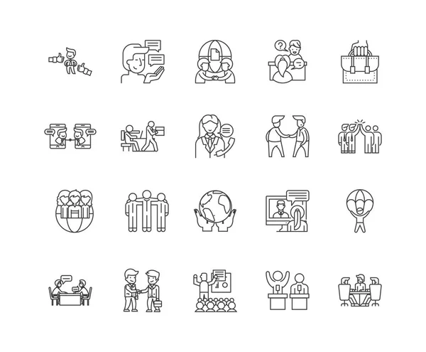 Business ethics line icons, signs, vector set, outline illustration concept — Stock Vector