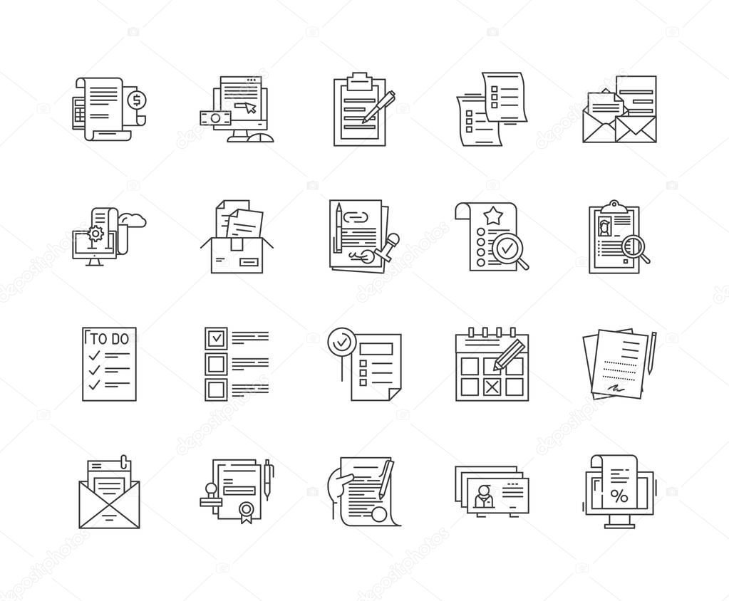 Article line icons, signs, vector set, outline illustration concept 