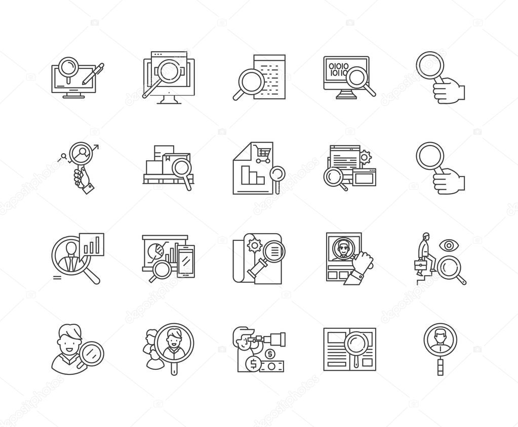 Assessment line icons, signs, vector set, outline illustration concept 