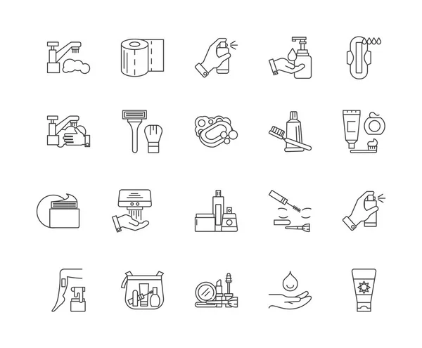 Iconos de línea de servicios de guardería, signos, conjunto de vectores, esquema concepto de ilustración — Vector de stock