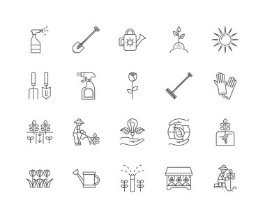 Sera çizgisi simgeleri, işaretler, vektör seti, anahat illüstrasyon kavramı 