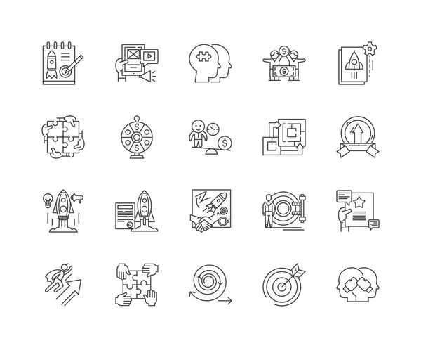 Iconos de línea de entretenimiento, signos, conjunto de vectores, esquema concepto de ilustración — Vector de stock