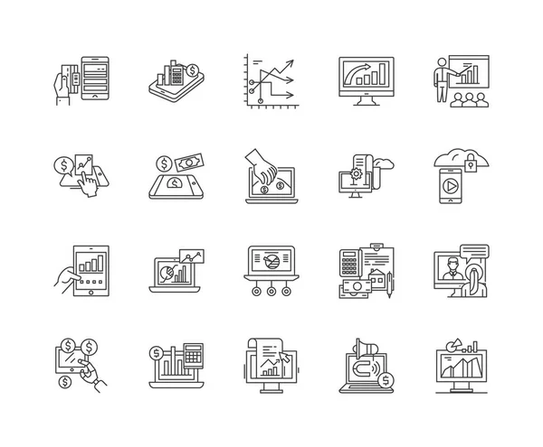Иконки, знаки, векторный набор, схема иллюстрации — стоковый вектор