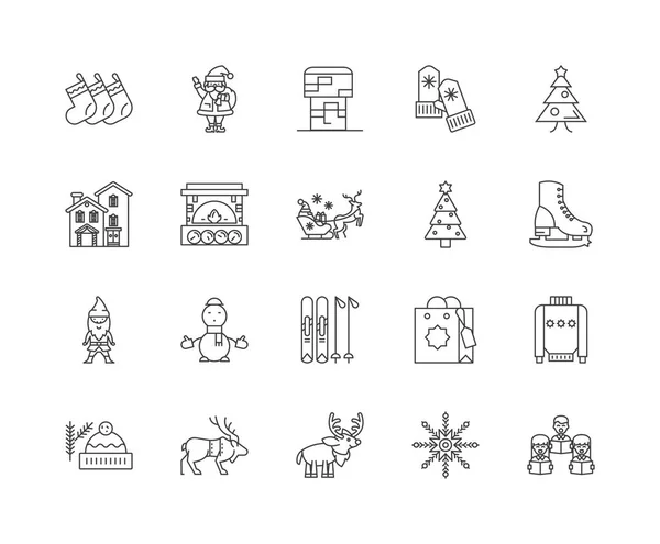 Finlandia iconos de línea, signos, conjunto de vectores, esquema concepto de ilustración — Vector de stock