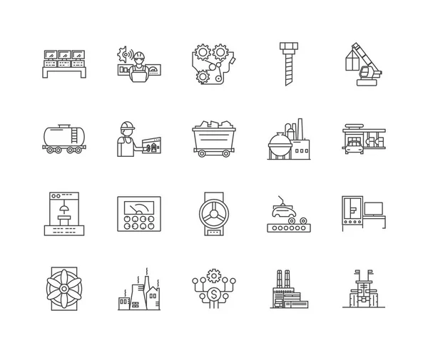 Fundamentos iconos de línea, signos, conjunto de vectores, esquema concepto de ilustración — Vector de stock