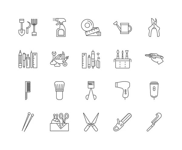 Ikony linii narzędzi, znaki, wektor zestaw, zarys ilustracja koncepcja — Wektor stockowy