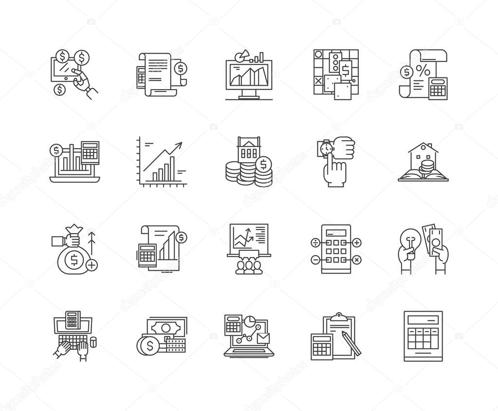 Evaluation line icons, linear signs, vector set, outline concept illustration