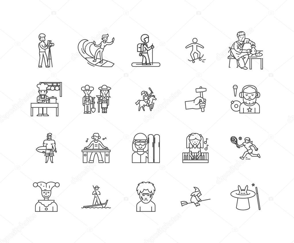 Excellence line icons, signs, vector set, outline illustration concept 