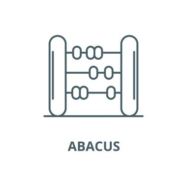 Abacus vektör çizgi simgesi, anahat kavramı, doğrusal işaret