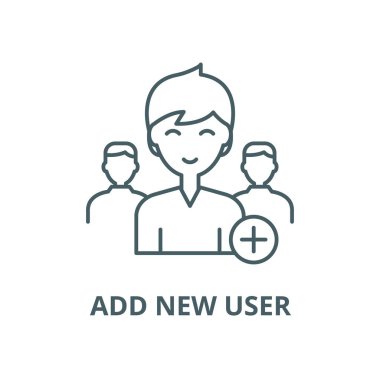 Yeni kullanıcı vektör satırı simgesi, anahat kavramı, doğrusal işaret ekleme