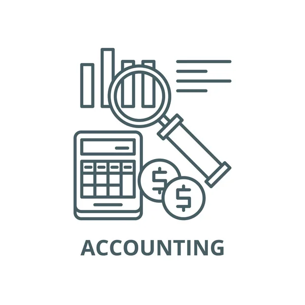 Accounting vector line icon, outline concept, linear sign — Stock Vector