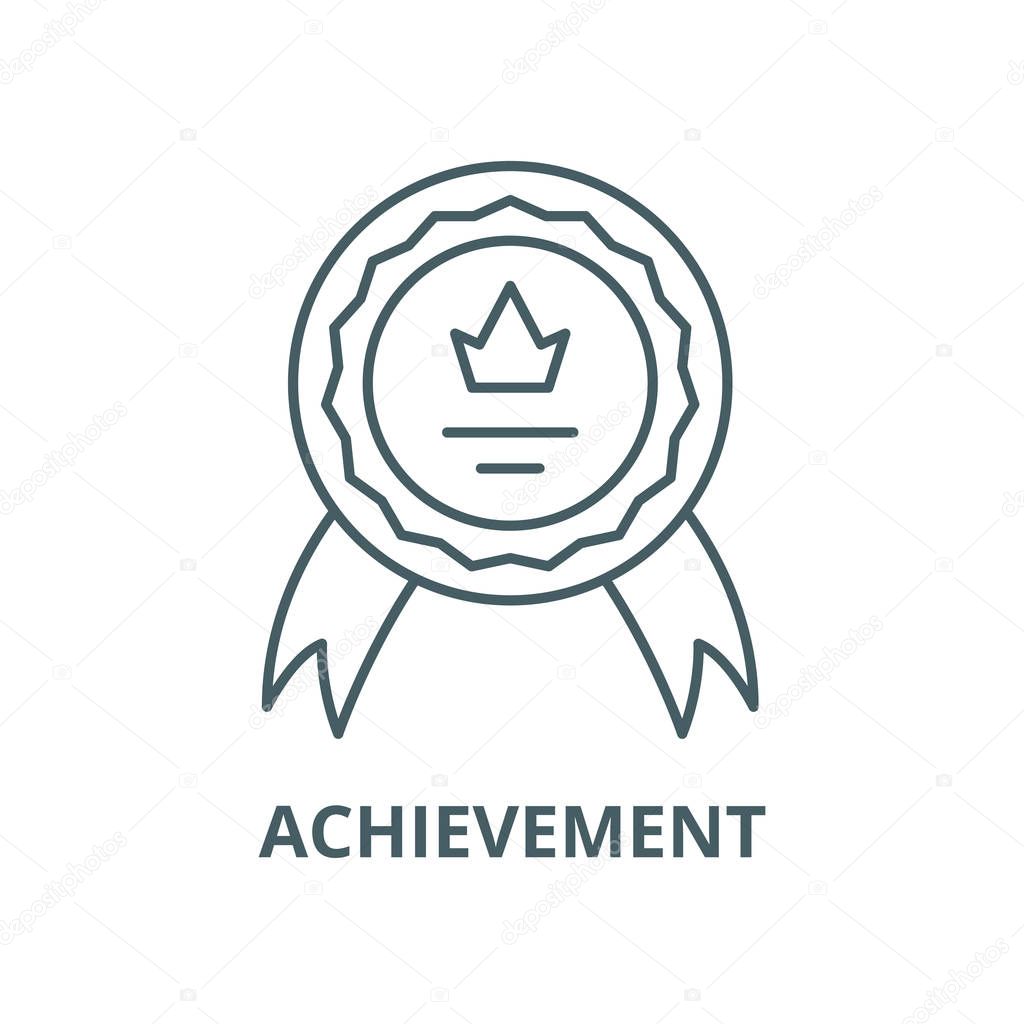 Achievement vector line icon, outline concept, linear sign