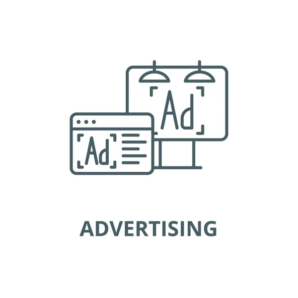 Icono de línea vectorial de publicidad, concepto de esquema, signo lineal — Archivo Imágenes Vectoriales