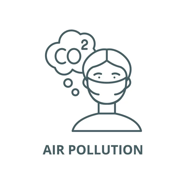 Air pollution vector line icon, outline concept, linear sign — Stock Vector