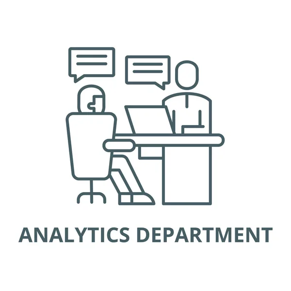 Departamento de análisis vector línea icono, esquema concepto, signo lineal — Vector de stock