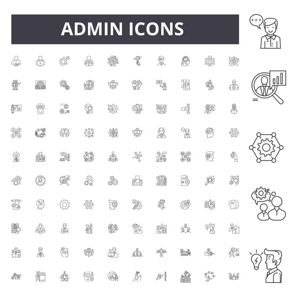 Iconos de línea de administración, signos, conjunto de vectores, esquema concepto de ilustración — Vector de stock