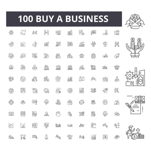Kaufen Sie ein Business Line Icons, Zeichen, Vektor Set, umreißt Illustrationskonzept — Stockvektor