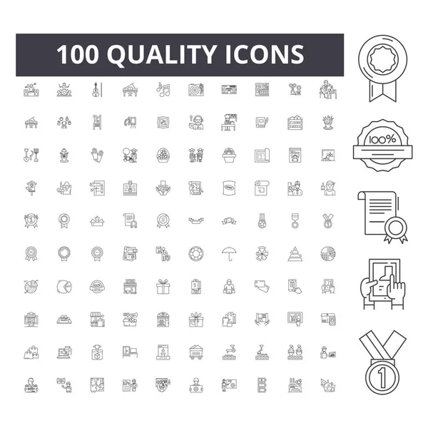 Iconos de línea de calidad, signos, conjunto de vectores, esquema concepto de ilustración — Archivo Imágenes Vectoriales
