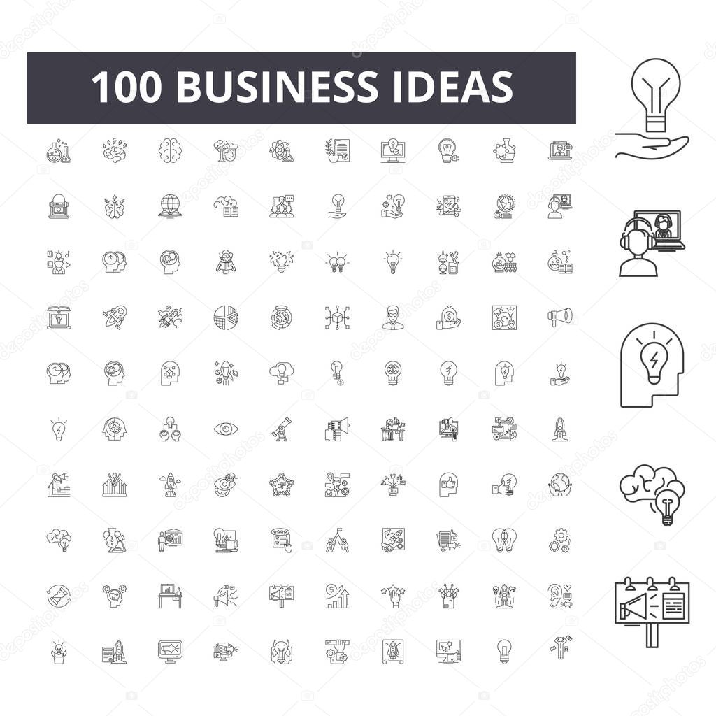 Business ideas line icons, signs, vector set, outline illustration concept 