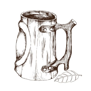 İki tuvalet bezi vücut hijyeni için Rus banyosu için. Dizi aksesuarlar için banyo, sauna. El çizimi kroki tarzı. Beyaz arka plan üzerinde izole nesne.