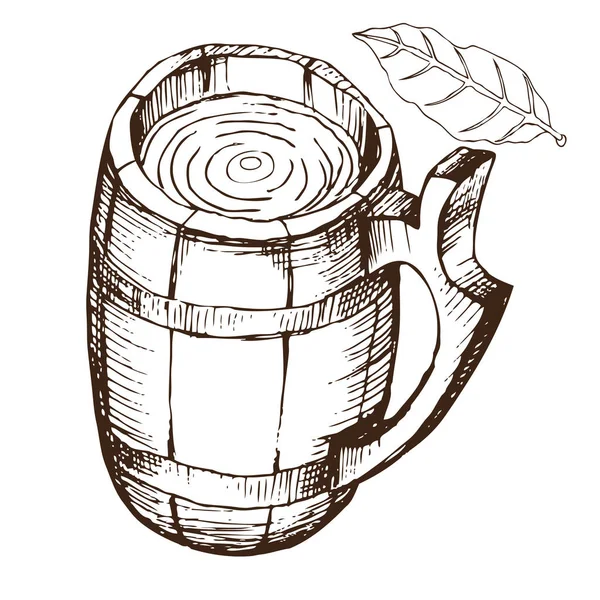 İki tuvalet bezi vücut hijyeni için Rus banyosu için. Dizi aksesuarlar için banyo, sauna. El çizimi kroki tarzı. Beyaz arka plan üzerinde izole nesne.