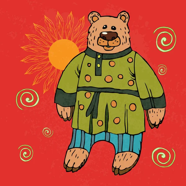 Ryska Björnen Nationell Karaktär Kostym Symbol För Ryska Makt Hjälte — Stock vektor