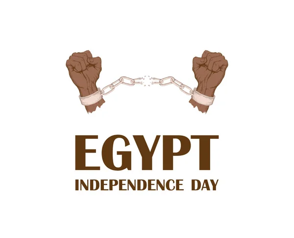 Révolution de jour en Egypte. Le 23 juillet. Journée nationale de l'indépendance en Afrique. Brisez les chaînes, les chaînes. Esquisse dessinée à la main sur fond blanc. Illustration vectorielle. un modèle d'affiche pour — Image vectorielle