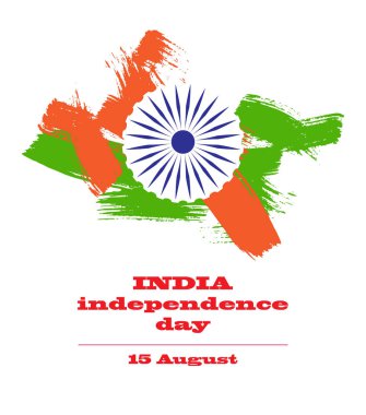 Hindistan'ın bağımsızlık günü. 15 Ağustos. Daire Ashoka. Hint tricolor.ndian üç renkli.