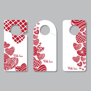 Doorhangers ayarlayın. Arka plan resmi, deseni Doodles. Metin için yer. Yaratıcı kavramı ile el hizmetçi. Tasarım handmasters, sergiler, Fuarlar ve Etkinlikler.