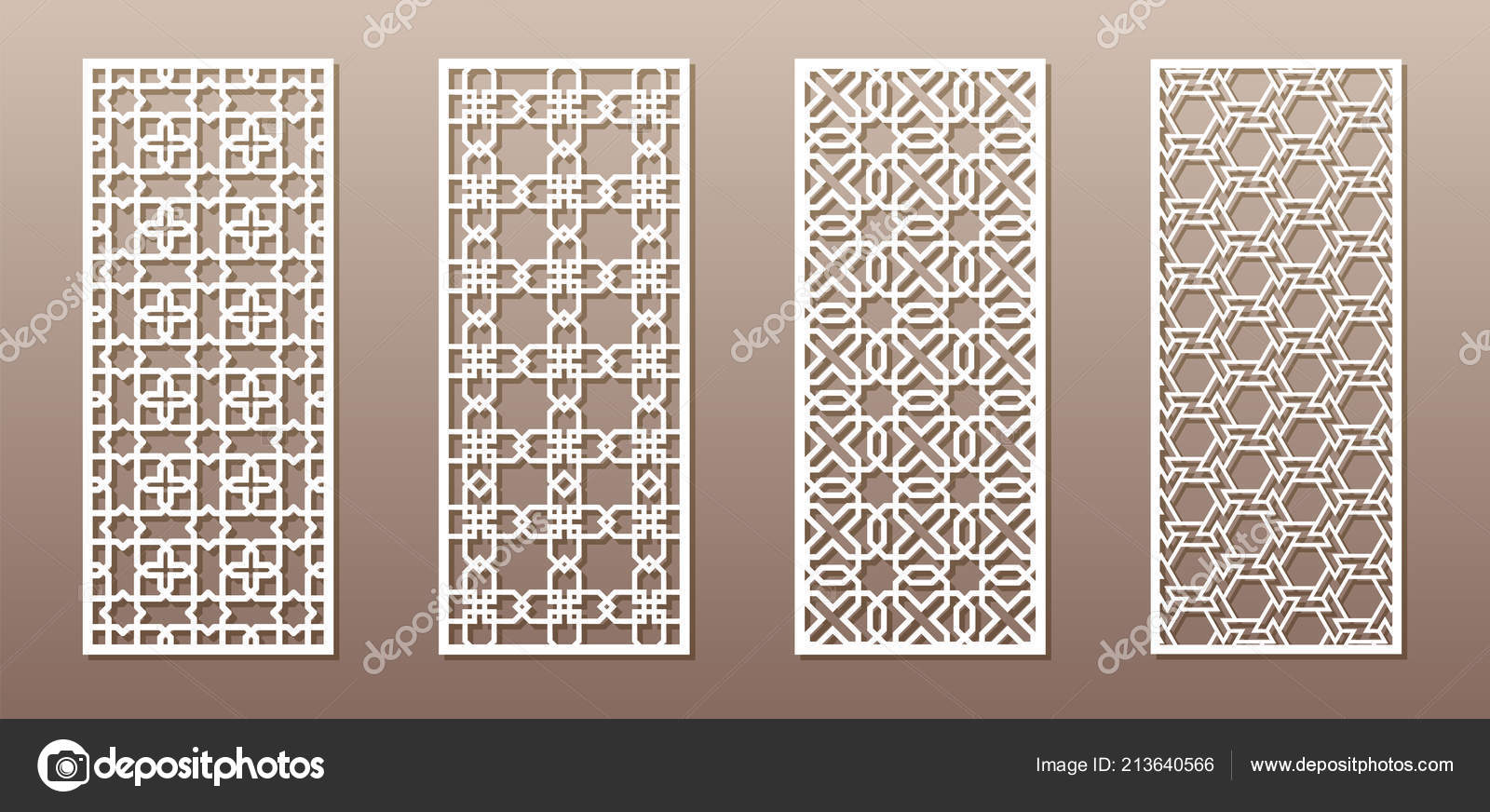 See Through Silhouette With Arabic Pattern Muslim Girih Geometric Pattern Drawing Suitable For Background Invitation Design Badges Laser Cutting Engraving Stencil Wood And Metal Products 4 Vector Image By C Dvostok