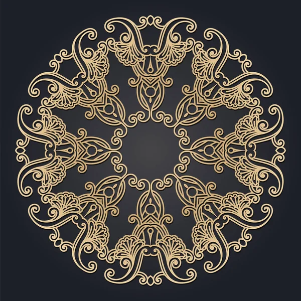 Cadre rond ajouré pour la découpe laser. Mandala pour la décoration intérieure, pages, couvertures. Ornement ethnique décoratif. Vecteur . — Image vectorielle