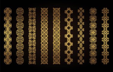 Dekoratif kurdele süsler odun lazer kesme için ayarlayın. İç Dekorasyon, bölümleri, duvarlar, arka planlar oluşturmak için desen.