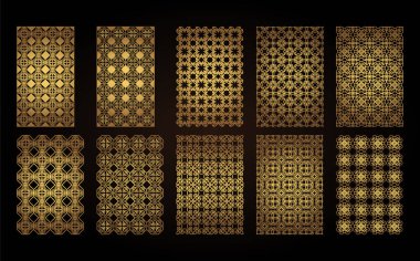 Lazer kesme ahşap dekoratif paneller bir dizi. İç Dekorasyon, bölümleri, duvarlar, arka planlar oluşturmak için desen