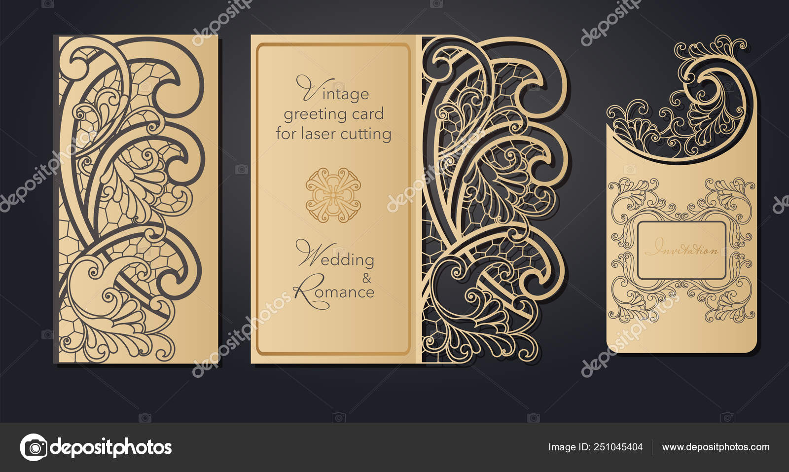 Template Greeting Card For Laser Cutting Openwork Cut From Paper Cardboard For Wedding Easter Birthday Spring Pattern For A Gift Romantic Party Stock Vector C Dvostok