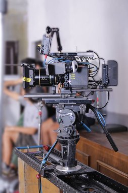 sinema kamera çekim için hazırlanan kaydırıcıyı kurulmuştur