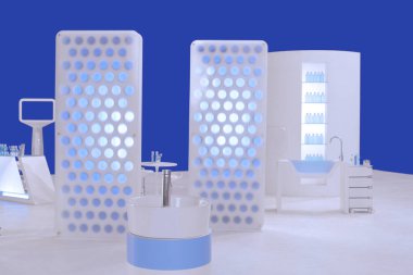 seting studio againt ile mavi perde içinde diş bakımı booth bir tuzaktı